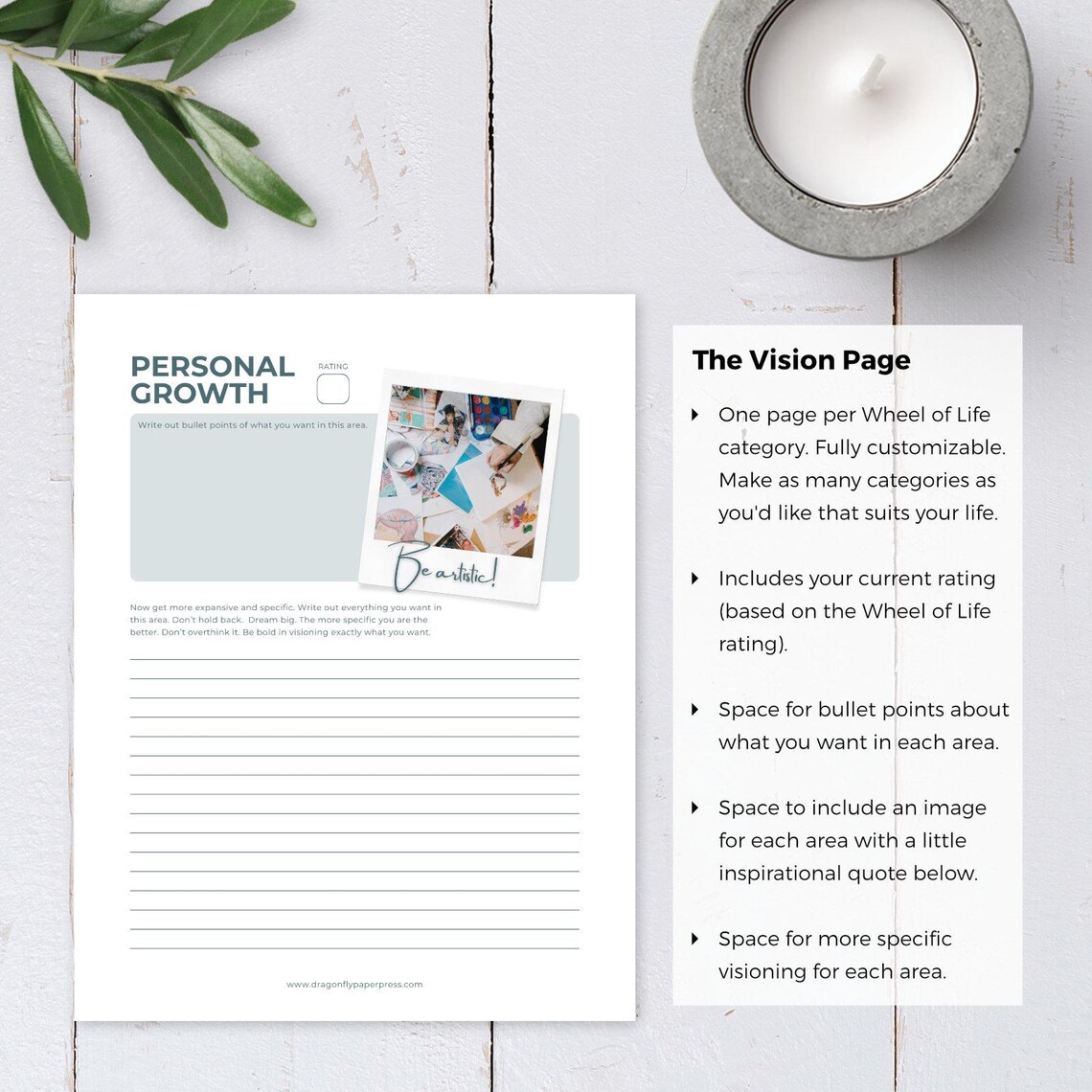 Editable Vision Board Planner | Printable Canva PDF Letter Sized ...