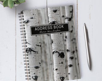 Personalizable Birch Trees Address Book / A5 / Coil Bound / Housewarming
