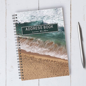 Personalized Beach Address Book / A5 / Coil Bound / Housewarming / Birthday Gift