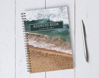 Personalizable Beach Address Book / A5 / Coil Bound / Housewarming / Birthday Gift