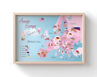 Adesivo da Parete Mappa Animale per Bambini - Decorazione Educativa