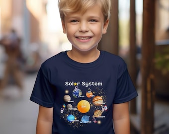 Unisex Solar System Shirt for kids: Customizable tee for Boys & Girls in various colours