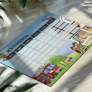 Fire Department Timetable | Weekly Timetable for Children | Timetable Download | Back-to-School Timetable for Schoolchildren | Timetable Printable