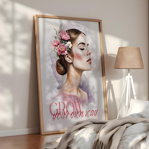 Elegante murale con affermazione positiva | Poster minimalista ad acquerello | Stampa artistica ispiratrice con/senza cornice