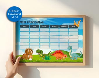 Dinosaur timetable | Weekly timetable for children | Timetable for download | For the start of school for schoolchildren | Timetable for printing