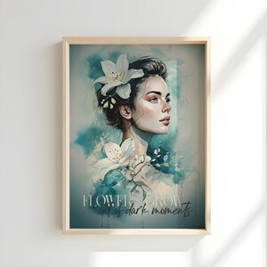 Elegante murale con citazione ispiratrice | Poster minimalista ad acquerello | Stampa artistica ispiratrice con/senza cornice