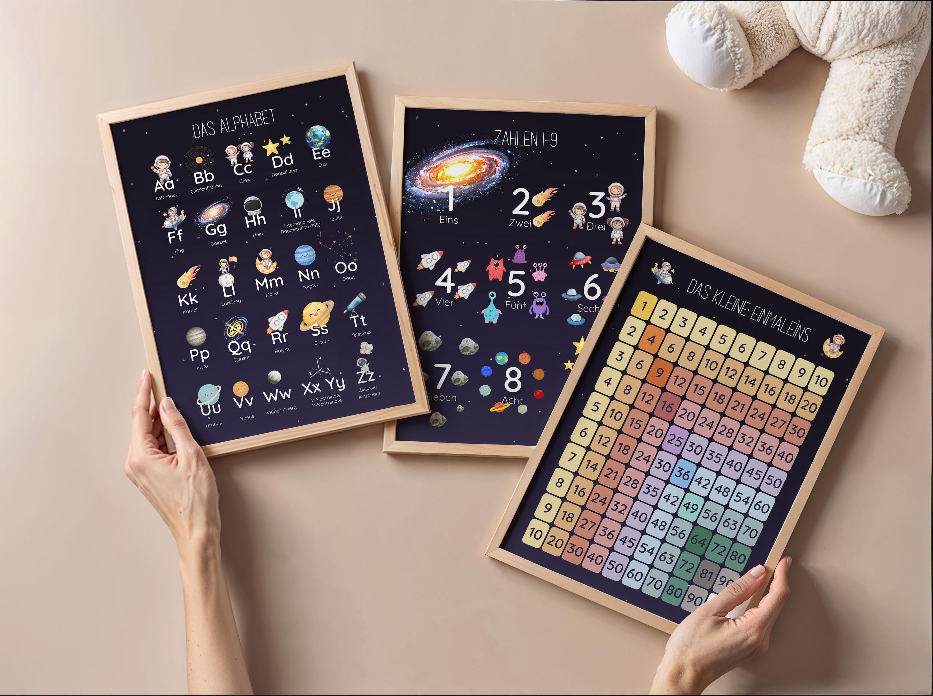 Space Learning Posters for Kids | ABC, Numbers & Times Tables | Digital ...