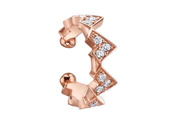 Spiritosa Helix Earring Rose Gold Diamond Unique Design Heart Shape