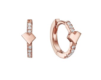 Spiritosa Hoop Earrings Gold Diamond Unique Design Heart Shape