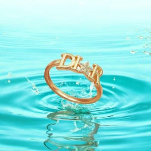 Anillo de circonita con letra D de moda para mujer: alianza de boda de acero inoxidable con forma de estrella, accesorio de joyería para fiestas