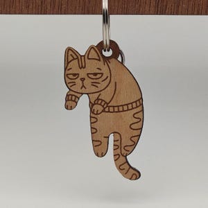 Unimpressed Cat Keychain