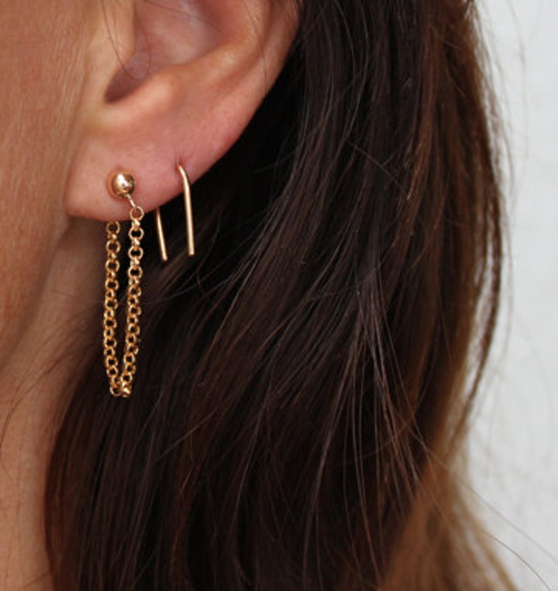 Ball and Chain Earrings 14K gold fill Etsy