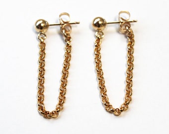 Ball and Chain Earrings 14K gold fill