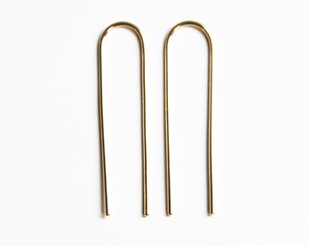 Boucles d’oreilles Long Arc (remplissage en or jaune)