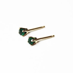 Emerald Stud Earrings (5pt. each diamond cut highest quality)