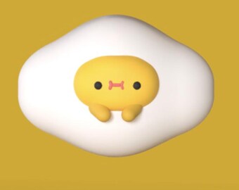 Fondo de pantalla de huevo kawaii para Zoom: amarillo soleado (descarga digital)