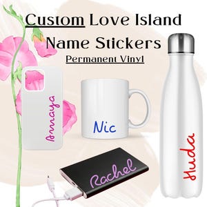 Custom Love Island Inspired Name Vinyl Sticker - Personalized Sticker - Love Island - Name Sticker