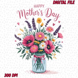 Happy Mothers Day, Vintage Flower Png, Boho Floral Mama Png, Retro Mama Png, Wildflower Mama Png, Mother’s Day Png, Mom Life Png