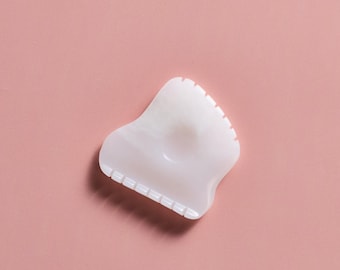 Pietra Gua Sha di giada bianca - Strumento di alta qualità / Strumento per il viso, Strumento per la scultura, Rassodamento naturale della pelle