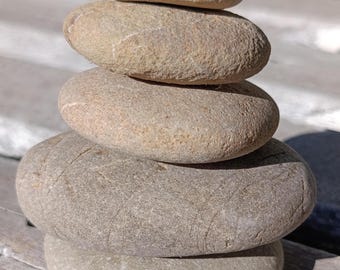 Lycian Beach Zen Stacking Stones Set, Smooth Balance Rocks, Meditation Desk Decor