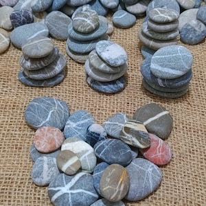 Guijarros de playa lisos y rayados, piedras multicolores para manualidades, materiales de arte