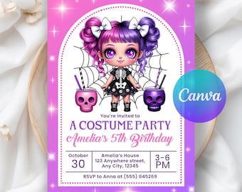 Halloween Costume Party Invitation, Spooky Birthday Invite, Kids Costume Party Birthday Invite, Halloween Invite, Editable Digital Download