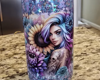Snowglobe tumbler 16oz