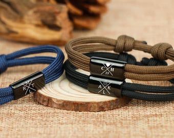 Personalized Initial engraving bracelet, Custom Couple bracelet, Men bracelet Gift for Husband Boyfriend,Anniversary Gift, Gift for Him
