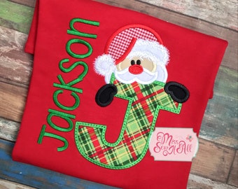 Boys Custom Santa Shirt, Boys Christmas Santa Shirt, Boys Christmas Shirt, Boys Santa Shirt