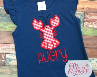 Girls Crawfish Shirt, Custom Crawfish Shirt, Custom Crawfish Top