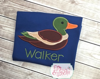 Mallard Duck Shirt, Boys Duck Shirt, Boys Hunting Shirt, Navy Mallard Shirt, Boys Mallard Shirt, Custom Mallard Shirt, Custom Hunting Shirt