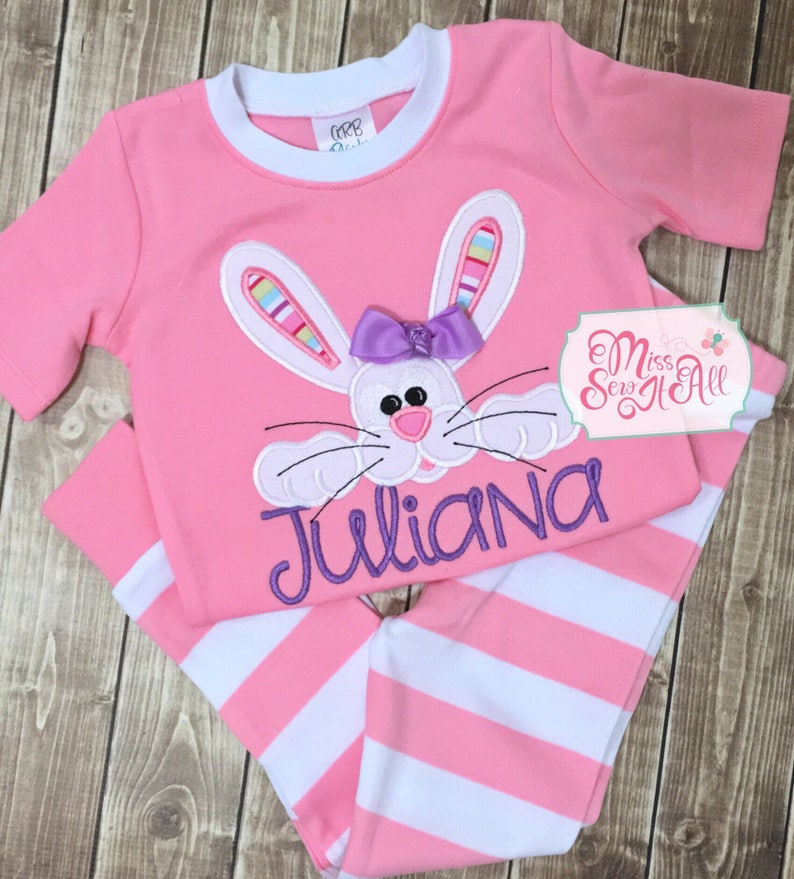 Girls Easter Pajamas Custom Easter Pajamas Girls Easter Etsy