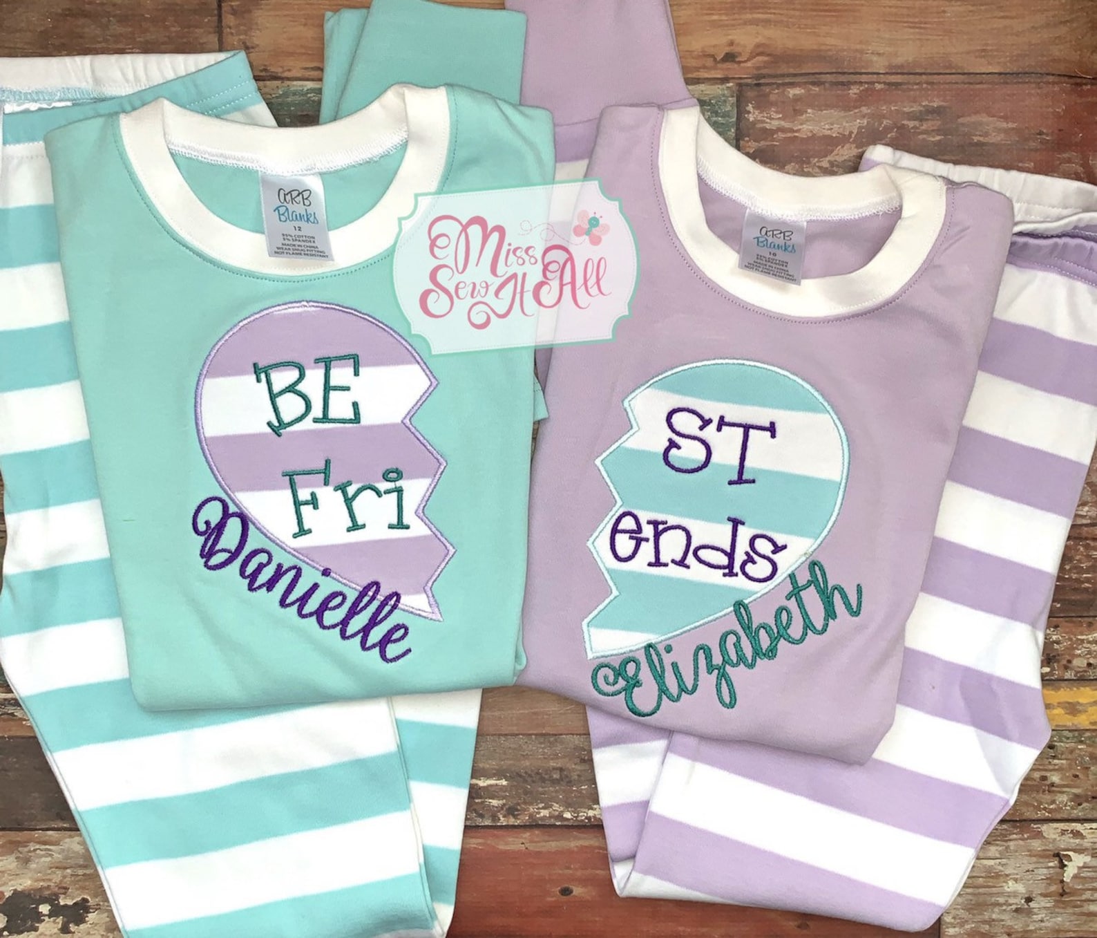 Girls Best Friend Pajamas Custom Best Friend Pajama Sets Etsy UK