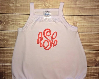 Baby Girls Bubble, Custom Baby Bubble, Baby Summer Outfit, Custom Monogrammed Bubble, Custom Embroidered Bubble