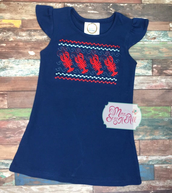 crawfish smocked dress