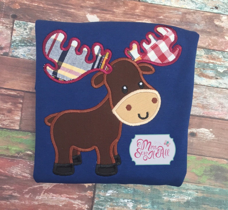 Moose Shirt - Boys Moose Shirt - Boys Plaid Moose Shirt - Boys Fall Shirt - Boys Winter Shirt afbeelding 3