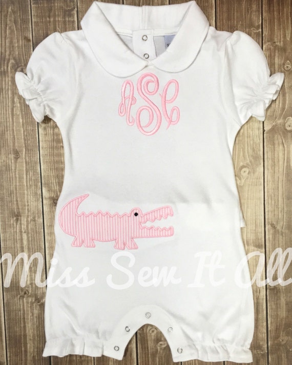 Baby Girls Alligator Romper Custom Alligator Shirt Custom Etsy