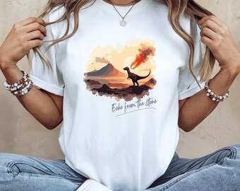 Dinosaur Extinction Tee: Meteor Impact, Prehistoric Sunset Graphic