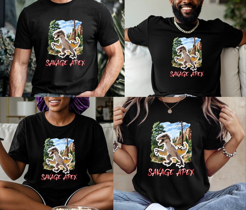 Utahraptor Dinosaur T-Shirt: Savage Cretaceous Predator Clothing image 2