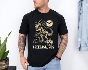 Dinosaur Skeleton Shirt - Funny Paleontology Tee, Spooky Trick or Treating Halloween Outfit
