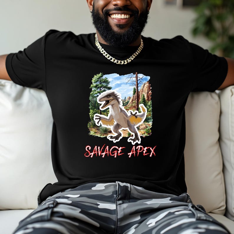 Utahraptor Dinosaur T-Shirt: Savage Cretaceous Predator Clothing image 1