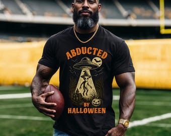 Camiseta de abducción extraterrestre: camiseta con gráfico de nave espacial espeluznante, disfraz divertido de Halloween para amantes de los ovnis.