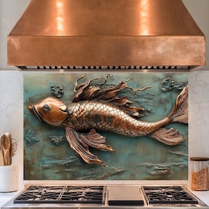 Panneau de dosseret de poêle en verre trempé couleur cuivre, Couvercle supérieur de poêle, Carrelage pour dosseret de cuisine, Décoration de cuisine, Couvercle arrière de poêle, Crédence