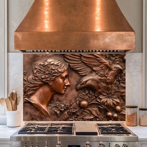 Copper Tempered Glass Backsplash,Copper Splashback Tile,Backsplash Behind Stove,Glass Backsplash For Kitchen,Splashback Back Cover
