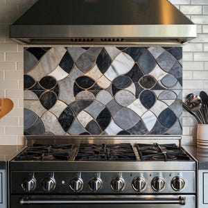 Mozaïek gehard glas keuken backsplash achter fornuis, glazen backsplash voor keuken, rustieke keuken backsplash, backsplash fornuis, backsplash fornuis, backsplash