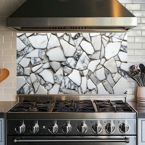Mozaïek gehard glas keuken backsplash achter fornuis, glazen backsplash voor keuken, rustieke keuken backsplash, backsplash fornuis, backsplash fornuis, backsplash