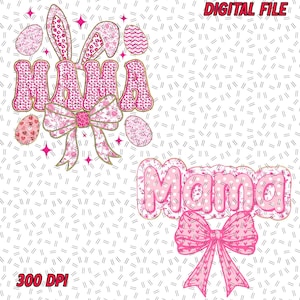 Pink Mama Coquette Png, Easter Mama Coquette PNG, Pink Floral Chinoiserie Bunny Png Toile Easter Rabbit Png