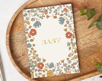 Vintage Floral Card | Neutral, Gender-Neutral, Baby Shower, New Baby, Mum to be
