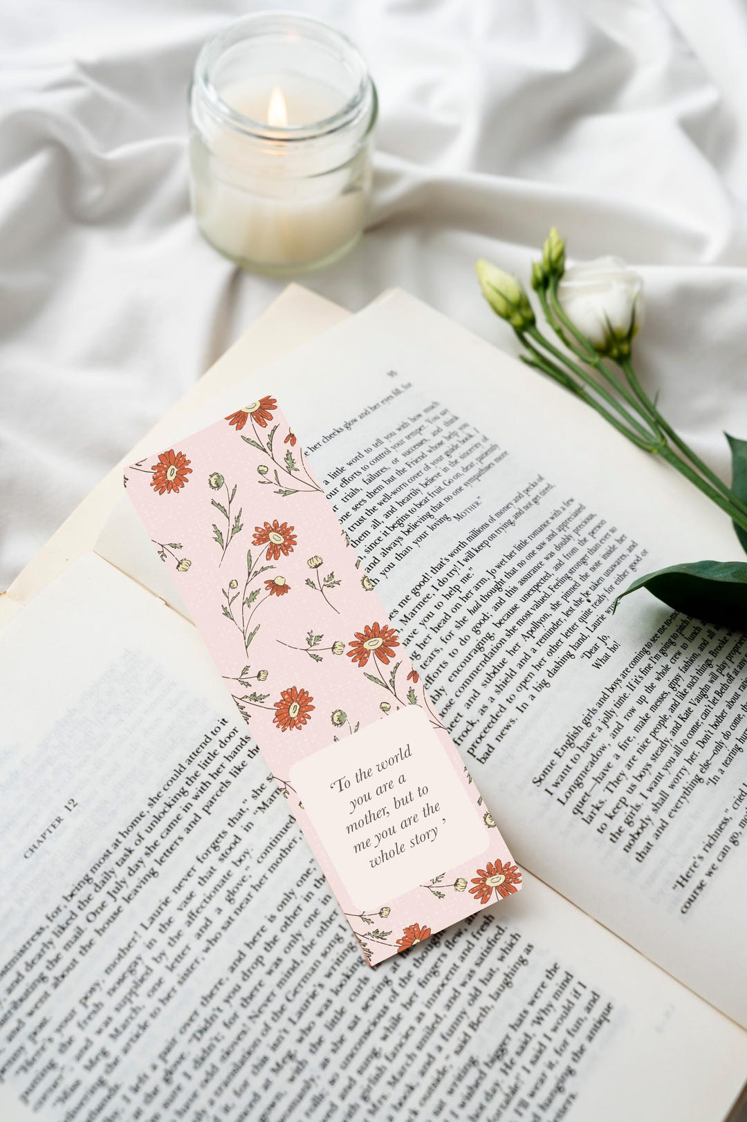 Floral Bookmark | Hand-illustrated Mother's Day Gift for Readers - Etsy