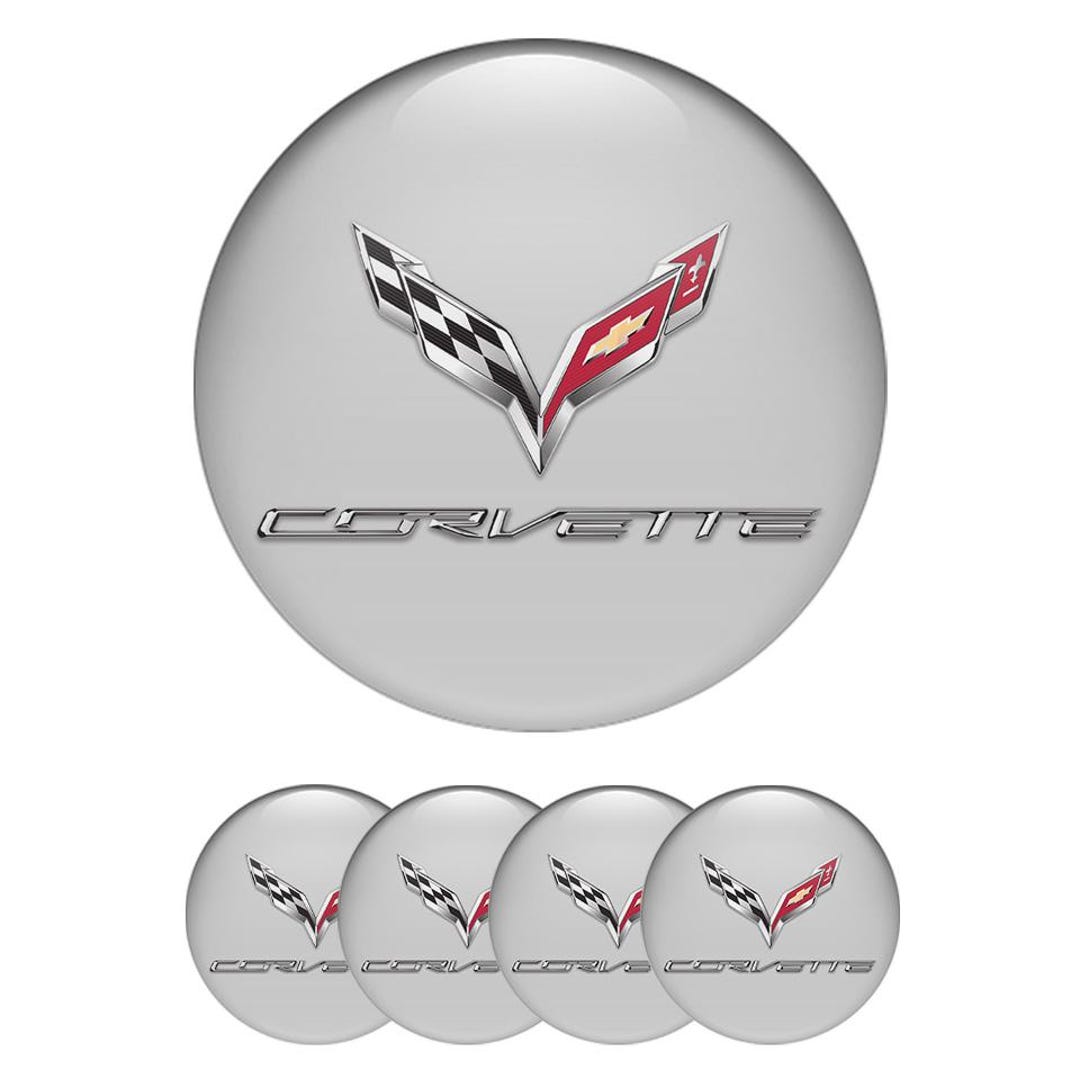 Corvette Wheel Emblem Chevrolet 4pcs/rim Stickers for Center Hub Caps ...